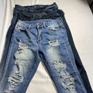 Lot 3 Pc Skinny Jeans Stretch Rue 21 American Eagle Aeropostle Dark Light BL
